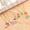 Flag Map Necklace Guinea Ghana Liberia Sonya Sea Floor Jamaica Africa Map Necklace For Man Women Collar Jewelry Gifts