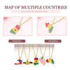 Flag Map Necklace Guinea Ghana Liberia Sonya Sea Floor Jamaica Africa Map Necklace For Man Women Collar Jewelry Gifts