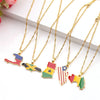 Flag Map Necklace Guinea Ghana Liberia Sonya Sea Floor Jamaica Africa Map Necklace For Man Women Collar Jewelry Gifts