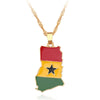 Flag Map Necklace Guinea Ghana Liberia Sonya Sea Floor Jamaica Africa Map Necklace For Man Women Collar Jewelry Gifts