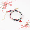 Floral Printed Choker Necklace Cherry Harajuku Sakura Tassel Pendant  For Women Summer Necklace Jewelry Accessories