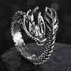 Flying Dragon Rings Punk Vintage Snake Ring Adjustable Hiphop Rock Jewelry Finger for Man Women Gift