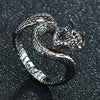 Flying Dragon Rings Punk Vintage Snake Ring Adjustable Hiphop Rock Jewelry Finger for Man Women Gift