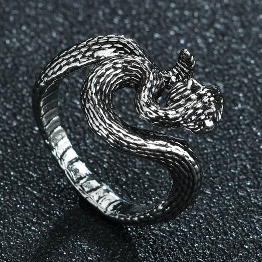 Flying Dragon Rings Punk Vintage Snake Ring Adjustable Hiphop Rock Jewelry Finger for Man Women Gift