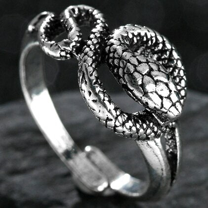 Flying Dragon Rings Punk Vintage Snake Ring Adjustable Hiphop Rock Jewelry Finger for Man Women Gift