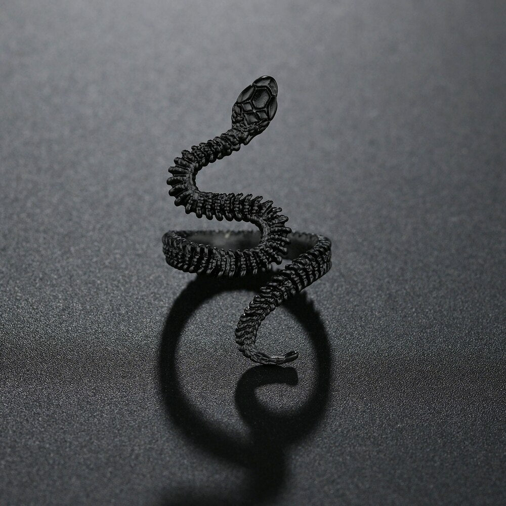 Flying Dragon Rings Punk Vintage Snake Ring Adjustable Hiphop Rock Jewelry Finger for Man Women Gift