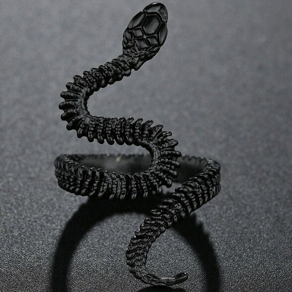 Flying Dragon Rings Punk Vintage Snake Ring Adjustable Hiphop Rock Jewelry Finger for Man Women Gift