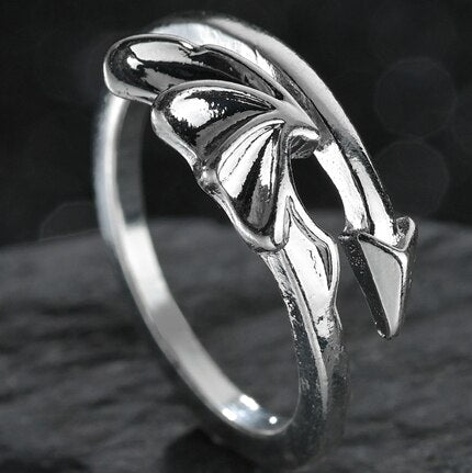 Flying Dragon Rings Punk Vintage Snake Ring Adjustable Hiphop Rock Jewelry Finger for Man Women Gift