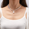 Freshwater Pearl Stripe Beads Necklace Real Baroque Pearl Pendant Handmade Jewelry Necklace Choker for Women Daily Gift