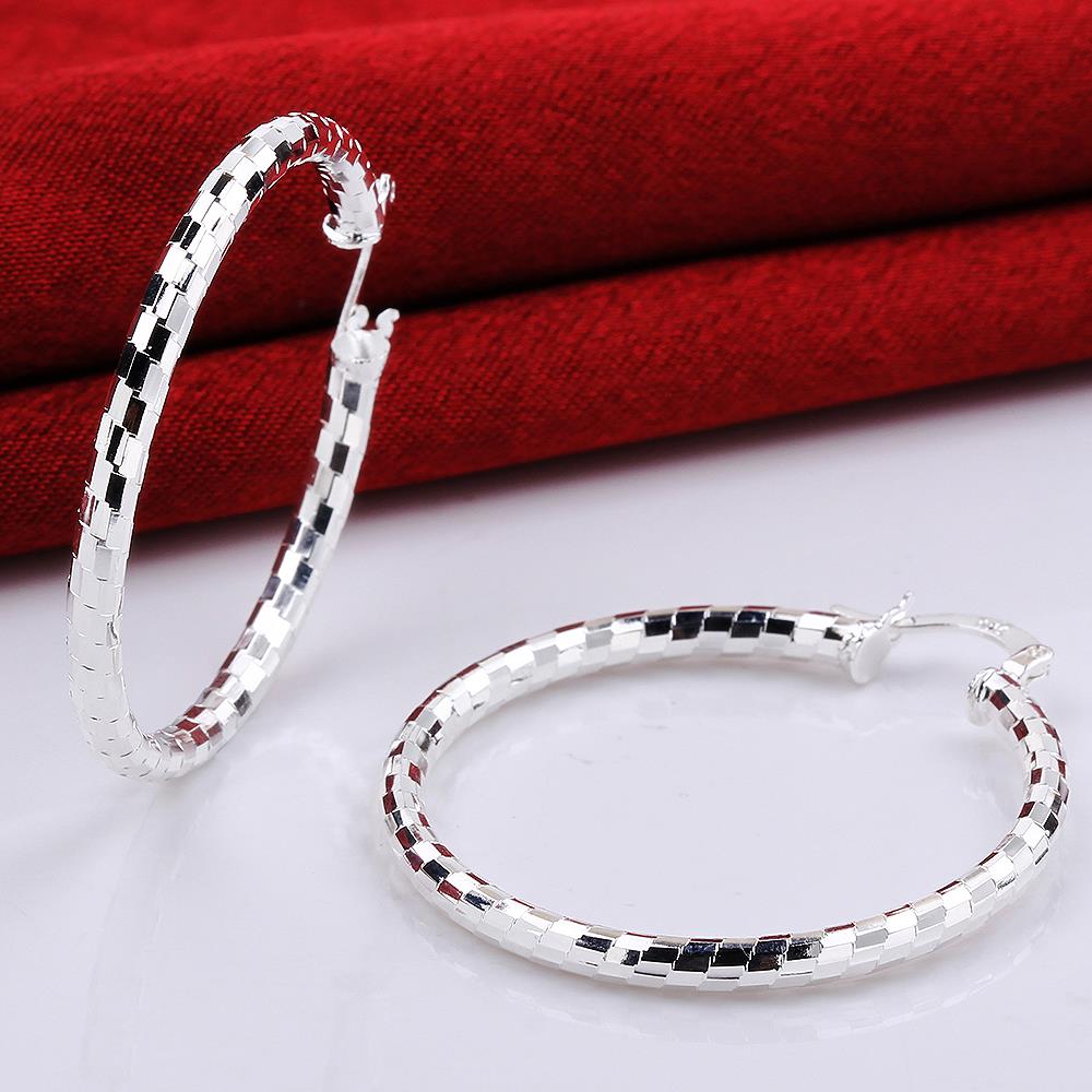 Frosting Smooth 40MM Round  Hoop Earrings For Women 925 Stamp Silver color  Jewelry 2022 Christmas GaaBou