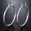 Frosting Smooth 40MM Round  Hoop Earrings For Women 925 Stamp Silver color  Jewelry 2022 Christmas GaaBou