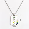 Gay LGBT Necklace Dog Tag Blade Pendant Les Love Rainbow Necklaces for Men Woman Anniversary Jewelry