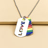 Gay LGBT Necklace Dog Tag Blade Pendant Les Love Rainbow Necklaces for Men Woman Anniversary Jewelry
