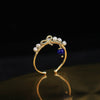 Geometric Pearl Ring Adjustment  Natural Pearl Circle Female Temperament Pearl Open Style Ring