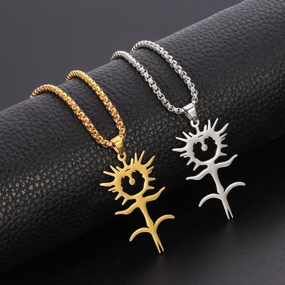 Ghostemane Stainless Steel Charm Two Tone Necklaces For Women Chain Necklaces Jewelry Colgantes Mujer