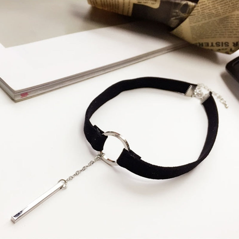 Girls Black Velvet Choker Necklaces Women Gothic Punk Chain Pendant Necklace Jewelry Female Party Gift