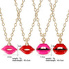 Glamour Lady Jewelry Sexy Red Lips Pendant Necklace Girl Nightclub Bar Female Choker Clavicle Chain Jewellery Gift