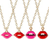 Glamour Lady Jewelry Sexy Red Lips Pendant Necklace Girl Nightclub Bar Female Choker Clavicle Chain Jewellery Gift