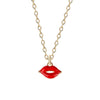 Glamour Lady Jewelry Sexy Red Lips Pendant Necklace Girl Nightclub Bar Female Choker Clavicle Chain Jewellery Gift