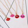 Glamour Lady Jewelry Sexy Red Lips Pendant Necklace Girl Nightclub Bar Female Choker Clavicle Chain Jewellery Gift