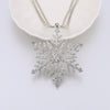 Glamour Lady white Crystal Snowflake Pendant Necklace For Women Girls Stainless Steel Chain Elegant Necklaces  Jewelry