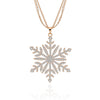 Glamour Lady white Crystal Snowflake Pendant Necklace For Women Girls Stainless Steel Chain Elegant Necklaces  Jewelry