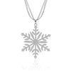 Glamour Lady white Crystal Snowflake Pendant Necklace For Women Girls Stainless Steel Chain Elegant Necklaces  Jewelry