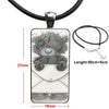 Glass Cabochon Pendant Necklace With Women Steel Plated Statement Jewelry For Women Girls Tatty Teddy Me To You Bear