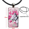 Glass Cabochon Pendant Necklace With Women Steel Plated Statement Jewelry For Women Girls Tatty Teddy Me To You Bear