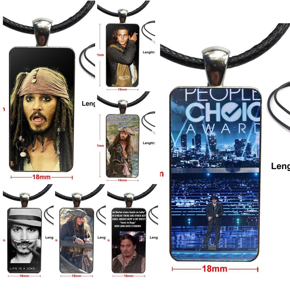 Glass Cabochon Pendant Necklace With Women Steel Plated Statement Jewelry For Women Kids Gift Life Is A Joke Johnny Depp