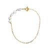 Gold Color Beaded Mixed Imitation Pearl Choker Necklace for Women Toggle Clasp Clavicle Necklace Wedding Collar Jewelry