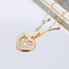 Gold Hollow Heart Pendant Choker Necklace For Women Clear Crystal Wedding Engagement Jewelry Party Necklace 2022