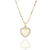 Gold Hollow Heart Pendant Choker Necklace For Women Clear Crystal Wedding Engagement Jewelry Party Necklace 2022