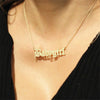 Gold Nameplate Necklace Egirl Stainless Steel Letter Old English Font Necklace Babygirl Necklace For Sister Gift