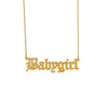 Gold Nameplate Necklace Egirl Stainless Steel Letter Old English Font Necklace Babygirl Necklace For Sister Gift