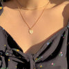Gold Silver Color Heart Multi Layer Choker Necklace Jewelry Women Girls Simple Geometric Bijoux Femme Pendant Chain 2022