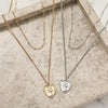 Gold Silver Color Heart Multi Layer Choker Necklace Jewelry Women Girls Simple Geometric Bijoux Femme Pendant Chain 2022
