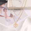 Gold Silver Color Heart Multi Layer Choker Necklace Jewelry Women Girls Simple Geometric Bijoux Femme Pendant Chain 2022