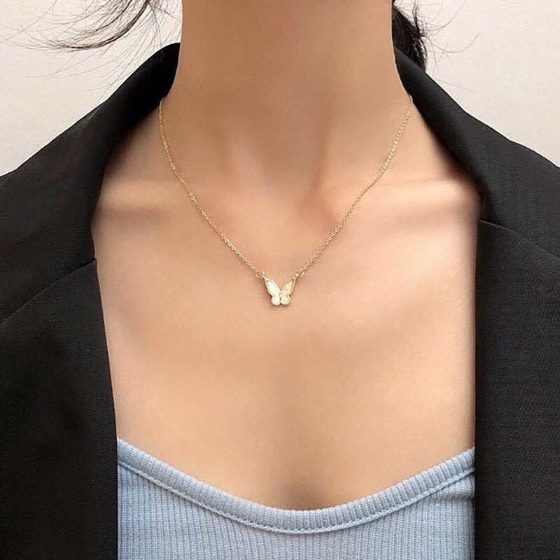 Gold Silver Color Heart Multi Layer Choker Necklace Jewelry Women Girls Simple Geometric Bijoux Femme Pendant Chain 2022