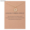Gold-color Good Vibes Only Sun Necklaces & Pendants For Women Jewelry