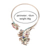 Golden Open Choker Necklace Women  Colorful Rhinestone Peacock Pendants Necklaces Jewelry 2021 Indian Necklace New