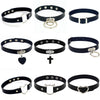 Gothic Faux Leather Choker Necklace Women Heart Vintage punk Collar Necklaces Women Cosplay Jewelry Gift