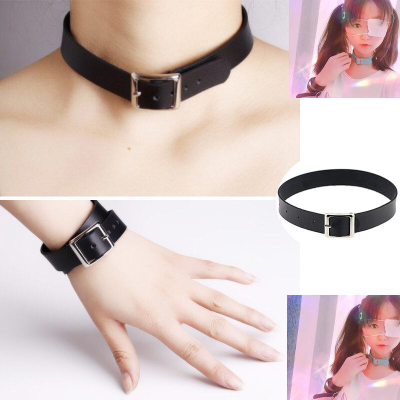 Gothic Faux Leather Choker Necklace Women Heart Vintage punk Collar Necklaces Women Cosplay Jewelry Gift