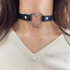 Gothic PU Leather Heart Choker Necklace Chokers Necklaces For Women Punk Statement Jewelry Collier Wedding Bride Jewelry
