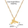 Gun Pistol Necklace Gold Plated Babygirl Letter Pendant Necklace for Women Men Hip Hop Double Layer Nightclub Jewelry