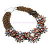 Fashion Handmade Acrylic Resin Bead Chain Pendant Choker Statement Bib Necklace