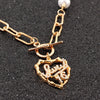 Heart Necklaces Womens Popular Metal Pearl Chain Girlfriend Love Alphabet Letters Rhinestone Pendant Jewelry For Girls