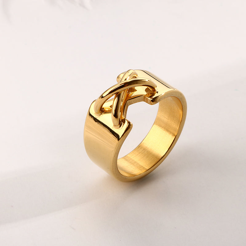 Fashion High Quality Stainless Steel Women Rings Jewelry Rose Gold Color Hollow out design Gold Ring for Women