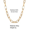 Hip Hop Big Chunky Alloy Gold Silver Color Punk Clavicle Chain Neck Necklace Choker Collar For Women Man