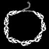 Hip Hop Flame Choker Clavicle Necklace Consecutive Flame Adjustable Length Neutral Charm Chain Streetwear Rock Jewelry